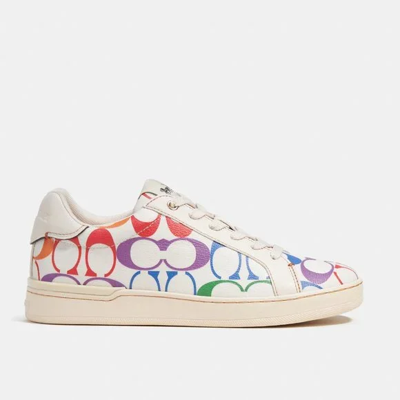 🌈 Coach Clip Low Top Sneaker In Rainbow Signature Canvas - Picture 5 of 12